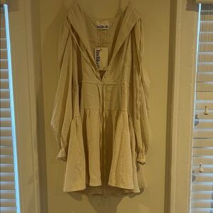 In the Mood for Love Cream Long Sleeve Dress